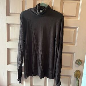 CAbi Chocolate Brown Turtleneck Top.  Ruched sleeves.